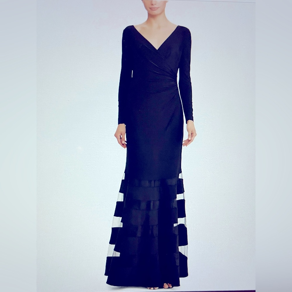 Lauren Ralph Lauren navy blue tulle Maxi Dress